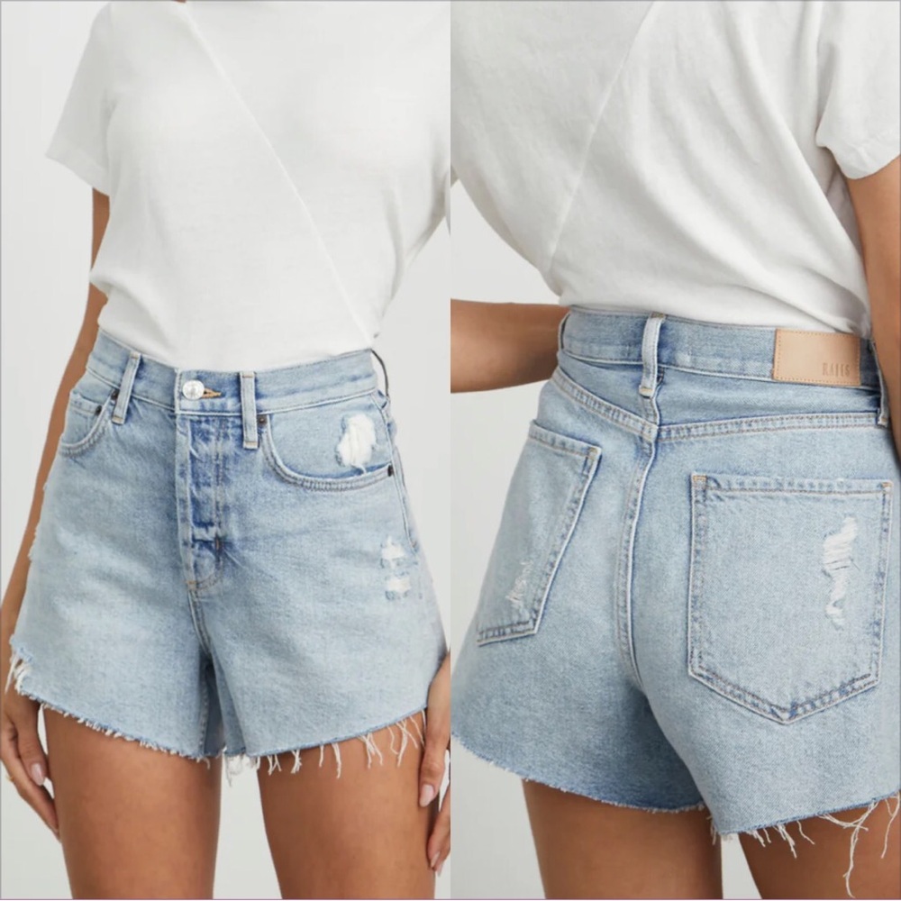 Rails Zuma Cut Off Jean Shorts In Cloud Stone Distress. NWT! Sz 30